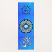 Friedlich Blue Om Mandala Buddha Yogamatte (Vorderseite)
