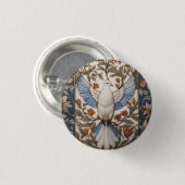 Friedlich Dove William Morris Inspirierte floral Button (Vorne & Hinten)