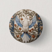 Friedlich Dove William Morris Inspirierte floral Button (Vorderseite)