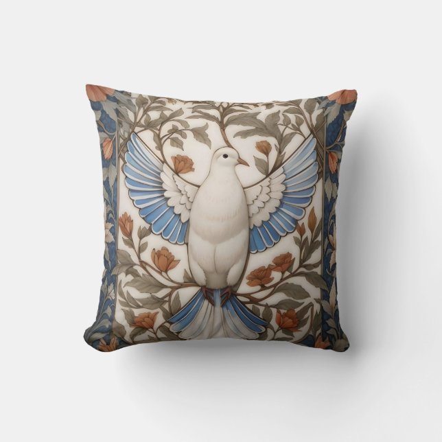 Friedlich Dove William Morris Inspirierte floral Kissen (Vorderseite)
