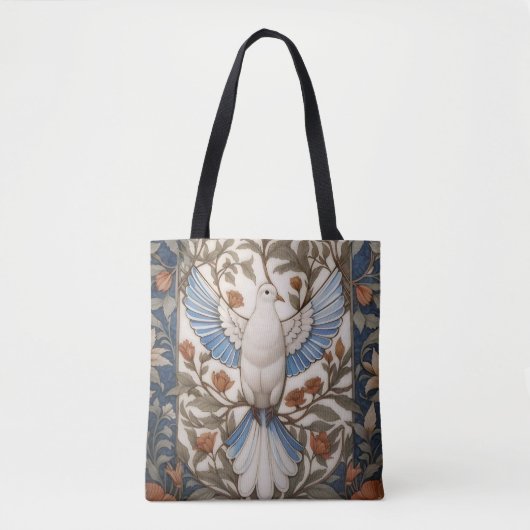 Friedlich Dove William Morris Inspirierte floral Tasche (Vorderseite)