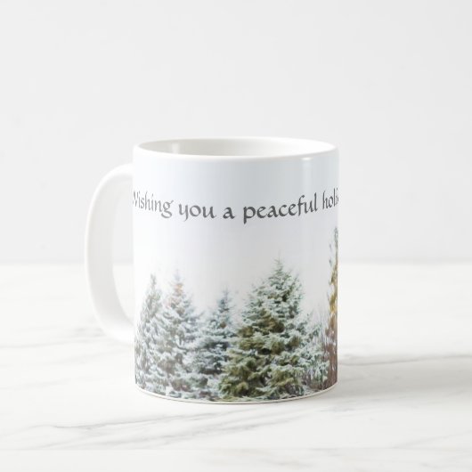 Friedlich Forest Winter Holiday Kaffee Tasse (Vorderseite Links)