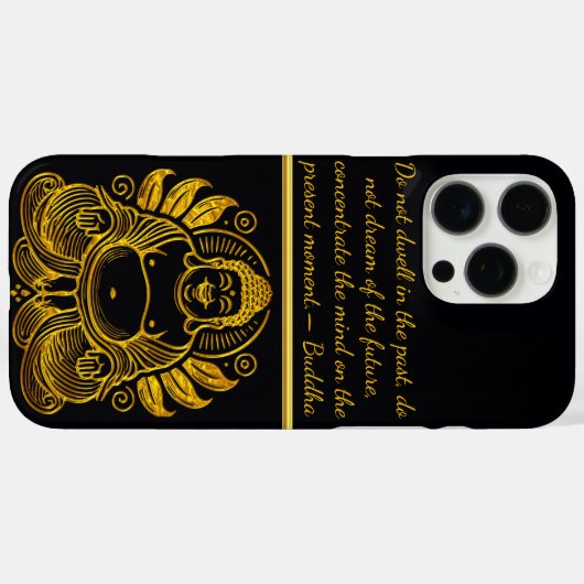 Friedlich Golden Buddha Case-Mate iPhone Hülle (Rückseite (Horizontal))