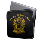 Friedlich Golden Buddha Laptopschutzhülle (Vorderseite Links)