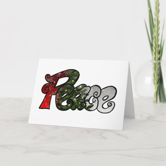 Friedlich-grüner Weihnachtsbaum Karte (Vorderseite)