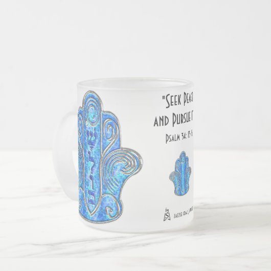 Friedlich Hamsa Mattglastasse (Vorderseite Links)