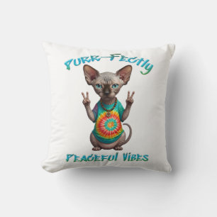 Friedlich Hippie Boho Kitten Vibes Kissen