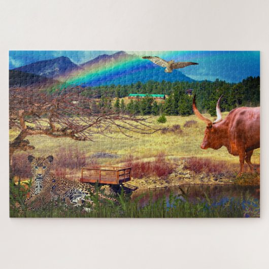 Friedlich Leopard Waterhole Animal Puzzle (Horizontal)