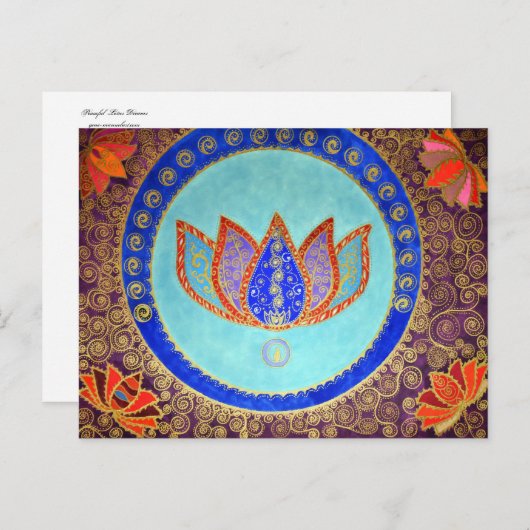 Friedlich Lotus Dreams Postkarte (Vorne/Hinten)