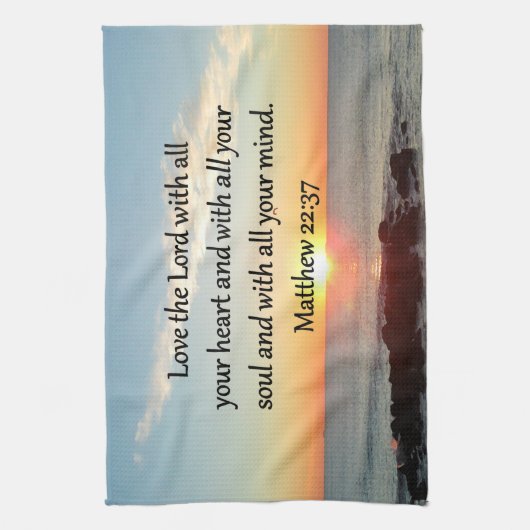 FRIEDLICH MATTHEW 22:37 SUNRISE SCRIPTURE DESIGN KÜCHENTUCH (Vertikal)