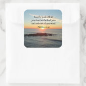 FRIEDLICH MATTHEW 22:37 SUNRISE SCRIPTURE DESIGN QUADRATISCHER AUFKLEBER (Tasche)