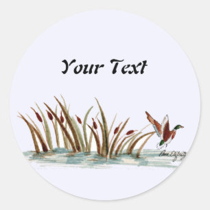 Friedlich Nature Mallard Duck Scene 2 Runder Aufkleber