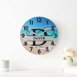 Friedlich Ocean Beach D Monogram Große Wanduhr
