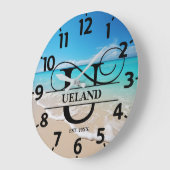 Friedlich Ocean Beach U Monogram Große Wanduhr (Winkel)