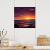 Friedlich Ocean Sunset in Faro, Portugal Poster (Küche)