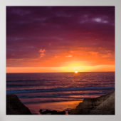 Friedlich Ocean Sunset in Faro, Portugal Poster (Vorne)