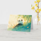 Friedlich Panda unter Bamboos Karte (Gelbe Blume)