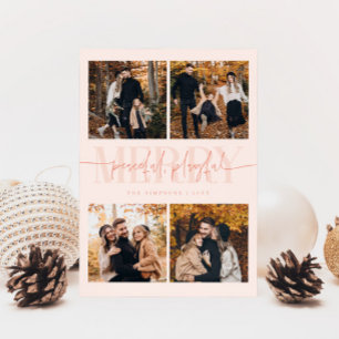 Friedlich Playful Peach Christmas Multi Foto Feiertagskarte