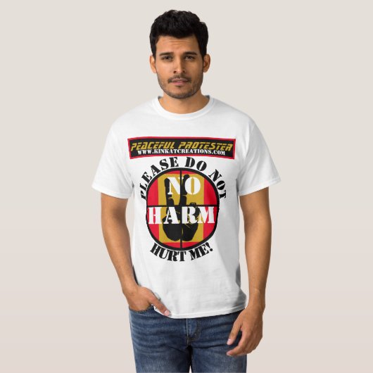 Friedlich Protester T-Shirt (Vorne ganz)
