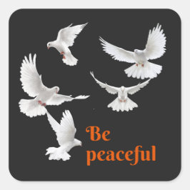 Friedlich Quadratischer Aufkleber