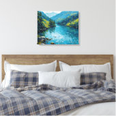Friedlich River Premium WrackCanvas Wall Art Leinwanddruck (Insitu (Schlafzimmer))