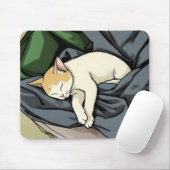 Friedlich schlafendes Kätzchen auf gemütlicher Dec Mousepad (Mit Mouse)