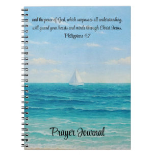 Friedlich Sea Sailboat Sailing Bible Verse Journal Notizblock