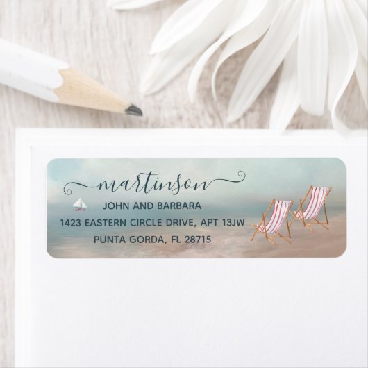 Friedlich Seascape Beach Sailboat Rücksendeadresse (Insitu)