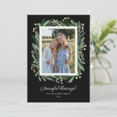 Friedlich Segen Single Foto Feiertagskarte (Stehend Vorderseite)