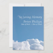 Friedlich Sky 1 Beerdigung Einladung (Vorderseite)