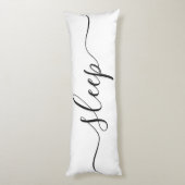 Friedlich Sleep White Black Elegant Script Seitenschläferkissen (Rückseite (Vertikal))