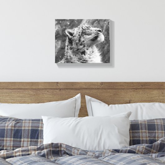 Friedlich Snow Leopard Leinwanddruck (Insitu (Schlafzimmer))