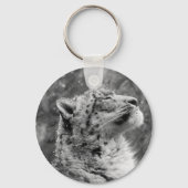 Friedlich Snow Leopard Schlüsselanhänger (Vorderseite)