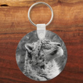 Friedlich Snow Leopard Schlüsselanhänger (Vorderseite)