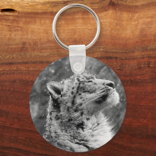 Friedlich Snow Leopard Schlüsselanhänger (Vorderseite)