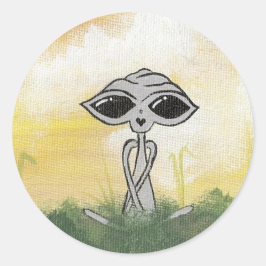 Friedlich Summer Alien Sticker (Vorderseite)