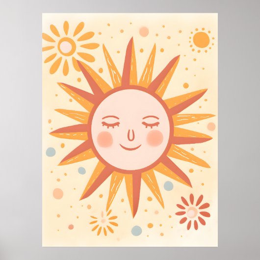 Friedlich Sun Kinderzimmer Wall Art Poster (Vorne)
