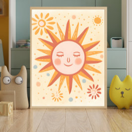 Friedlich Sun Kinderzimmer Wall Art Poster