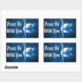 Friedlich Swan Rechteckiger Aufkleber (Blatt)