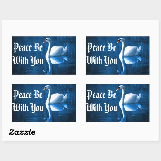 Friedlich Swan Rechteckiger Aufkleber (Blatt)