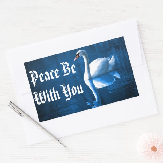 Friedlich Swan Rechteckiger Aufkleber (Umschlag)