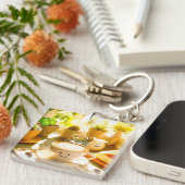 Friedlich und herzerwärmend Cappuccino Morgens Schlüsselanhänger (Vorderseite rechts)