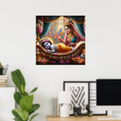 Friedlich Warm Ethnic Bala Krishna Wiege Poster (Heimbüro)