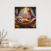 Friedlich Warm Ethnic Bala Krishna Wiege Poster (Küche)