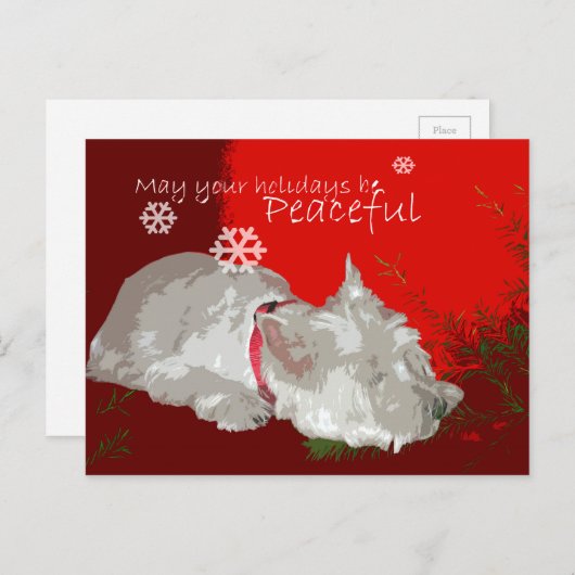 FRIEDLICH WESTIE FERIEN FEIERTAGSPOSTKARTE (Vorne/Hinten)