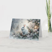 Friedlich Winter Bunny Scripting Verse Weihnachten (Vorderseite)