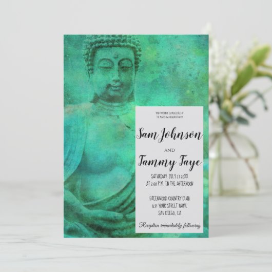 Friedlich Zen Buddha Einladung (Stehend Vorderseite)