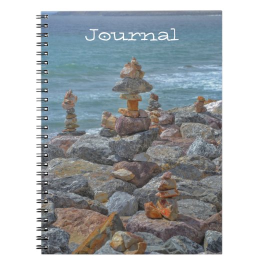 Friedlich Zen Style Balanced Rock Journal-Notebook Notizblock (Vorderseite)