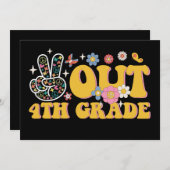Friedliche 4. Klasse Groovy Letzten Schultag Einladung (Vorne/Hinten)