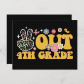 Friedliche 4. Klasse Groovy Letzten Schultag Postkarte (Vorne/Hinten)